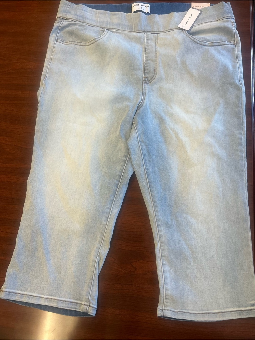 Lane Bryant High Rise Pull On Pedal Light Blue Jean Capris Size 18 New With Tags